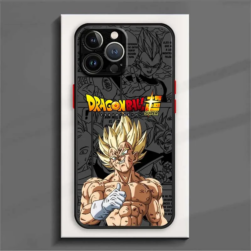 D-Dragon Ball Comic Vegeta Cool para Apple iPhone 17 16 15 14 13 12 11 Air Plus Pro Max funda de teléfono translúcida esmerilada - imagen 3