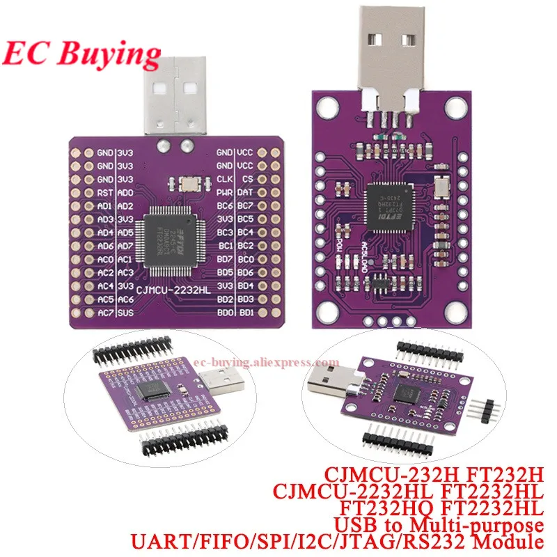 FTDI FT2232HL Adaptador USB a UART RS232 Doble Canal SPI I2C JTAG
