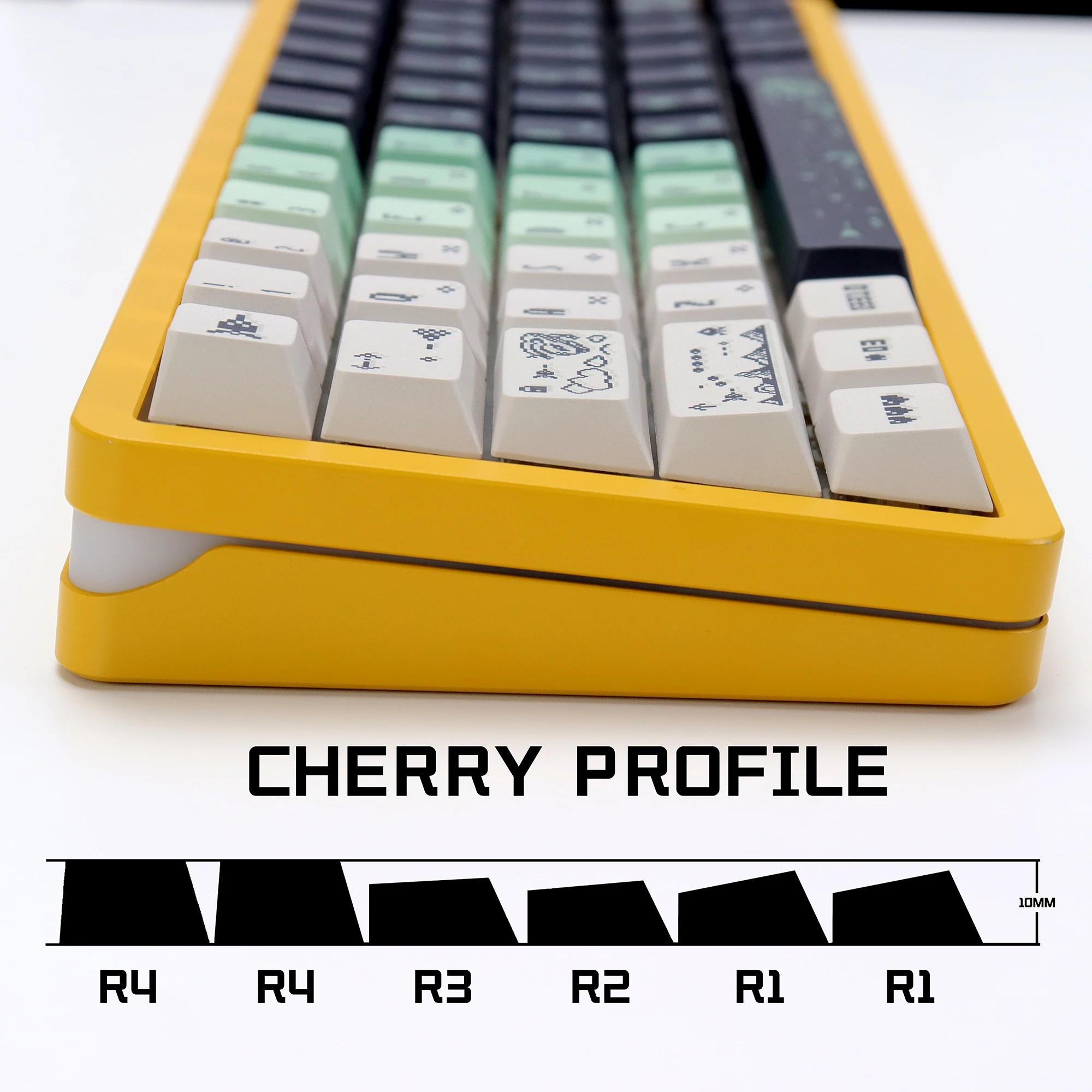 KBDiy 143 teclas/juego de teclas de impacto espacial ISO Retro gradiente cereza perfil PBT teclas Alice espacio dividido para teclado mecánico 60 - imagen 2