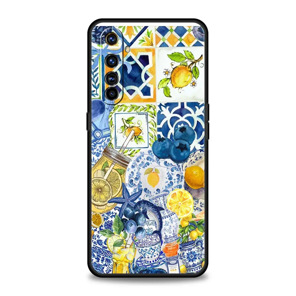 Ocean Wine Glass Lemon Phone Case For Realme 13 12 11 10 4G 9 8 5G 7 GT5 GT3 GT2 Pro Plus C21 C11 C25 C35 GT Neo 2 3 3T 5 Cover - imagen 2