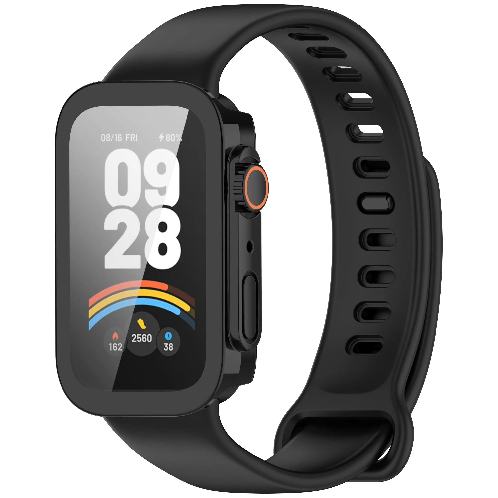Vidrio + funda para Xiaomi mi band 9, accesorios activos, carcasa de parachoques mejorada para PC, Protector de pantalla para Redmi band 3, cubierta - imagen 2