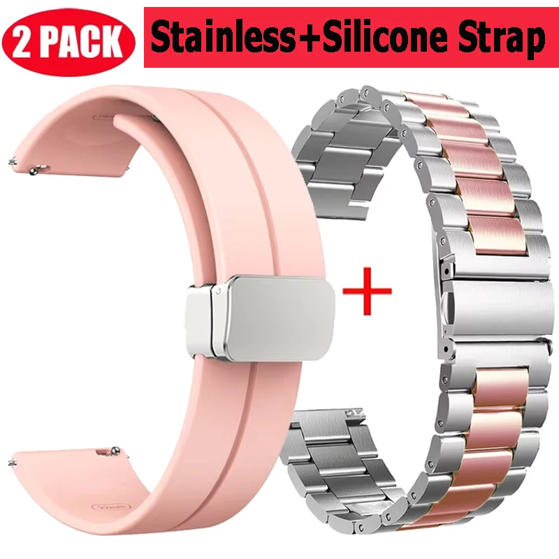 Correa de acero inoxidable + silicona de 22MM para Redmi Watch 5, accesorios para reloj inteligente activo, pulsera para Redmi Watch 5 Lite