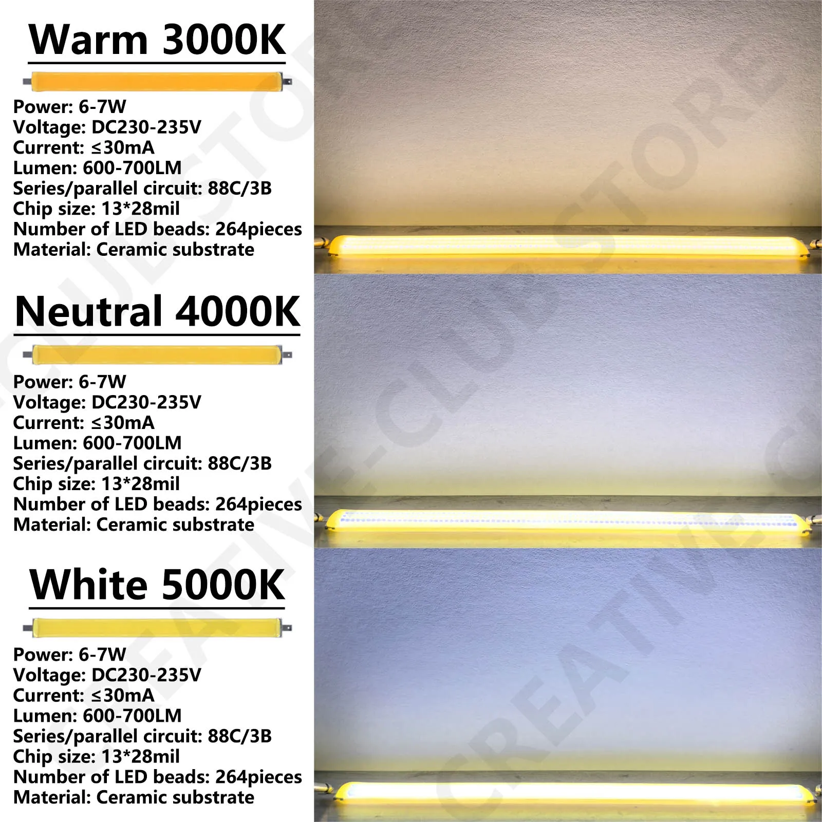 Chip de cerámica LED COB SMD de 6W con controlador LED AC220V para bombilla, lámpara de luz LED, foco, lámparas de luz descendente para reparación de tubos DIY - imagen 3
