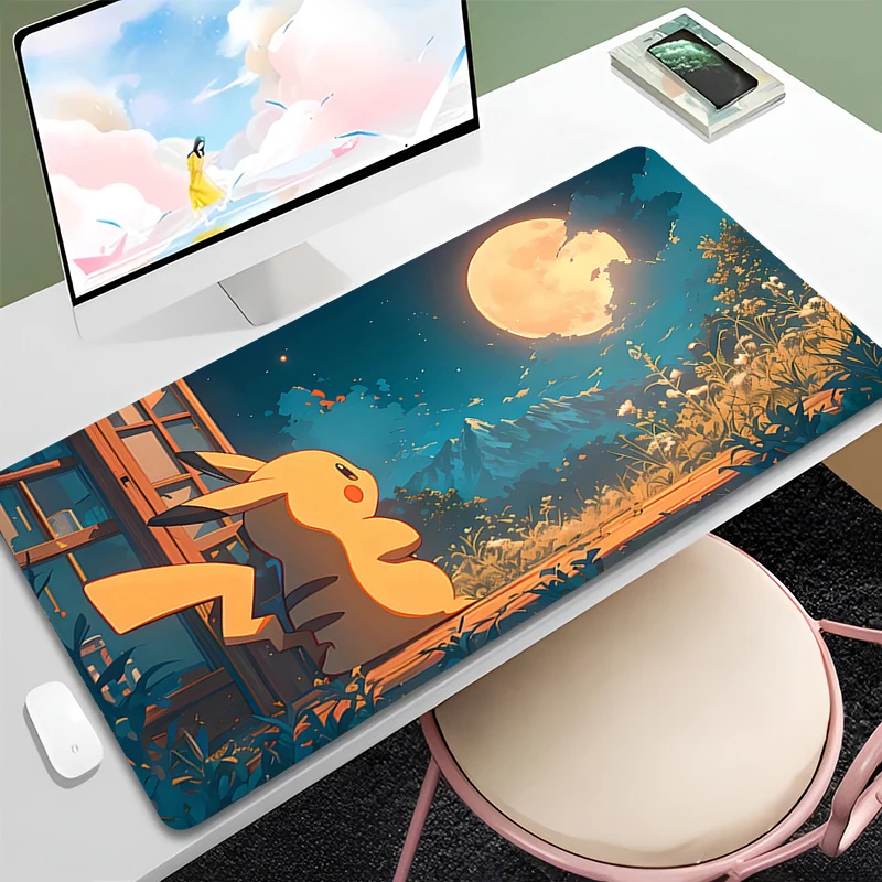 Alfombrilla de ratón de Anime P-Pikachues, tapete de juego genial para ordenador portátil, PC, alfombrilla de mesa suave para oficina, alfombrilla para ratón bonita, alfombra para teclado Kawaii para regalo de niña - imagen 3