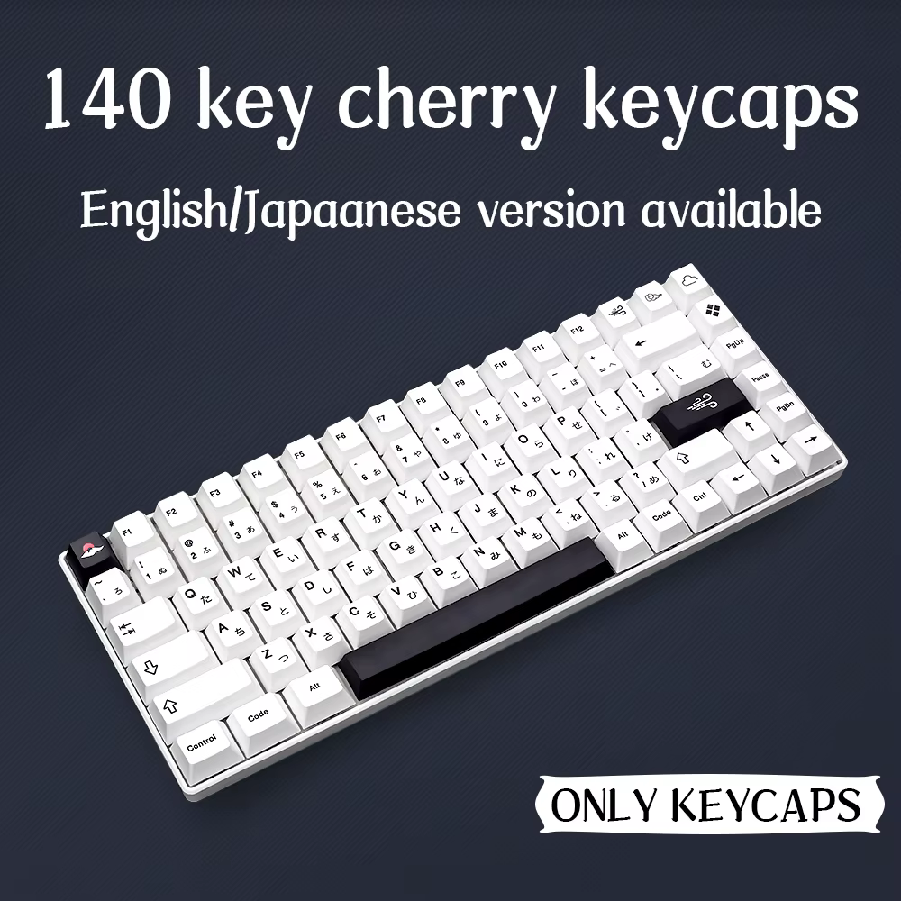 Teclas PBT DYE-SUB Blanco y Negro para Teclado Mecánico Cherry - imagen 2
