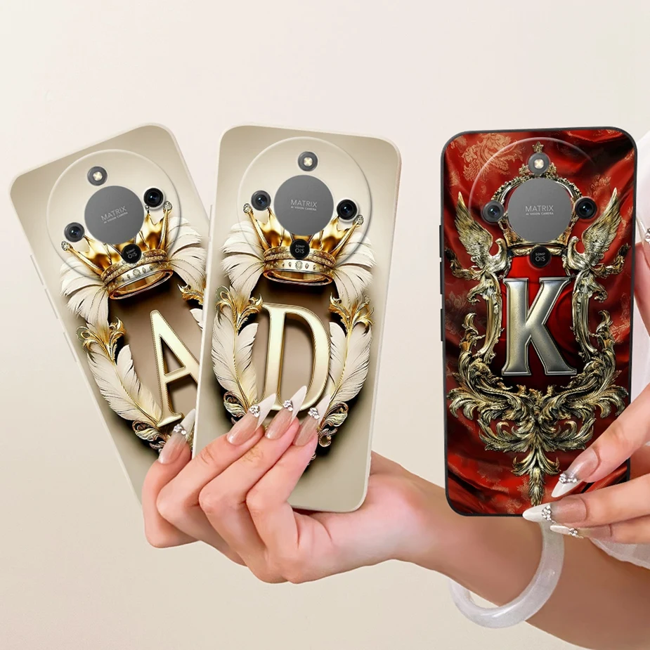 Para Honor X9d funda Magic8 Lite Linda corona letras cubierta suave TPU funda de teléfono para Honor Magic 8 Lite X 70 HonorX70 HonorX9d Fundas