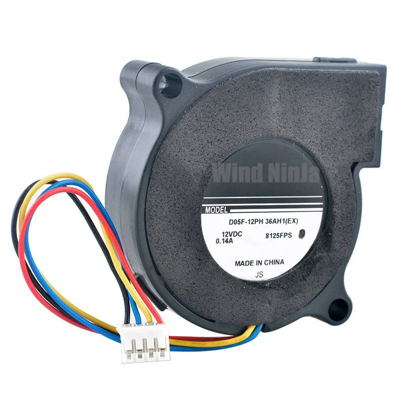 D05F-12PH 5cm 50mm ventilador 50x50x15mm DC12V 0.14A ventilador de refrigeración centrífugo de 4 pines para proyectores y impresoras - imagen 3