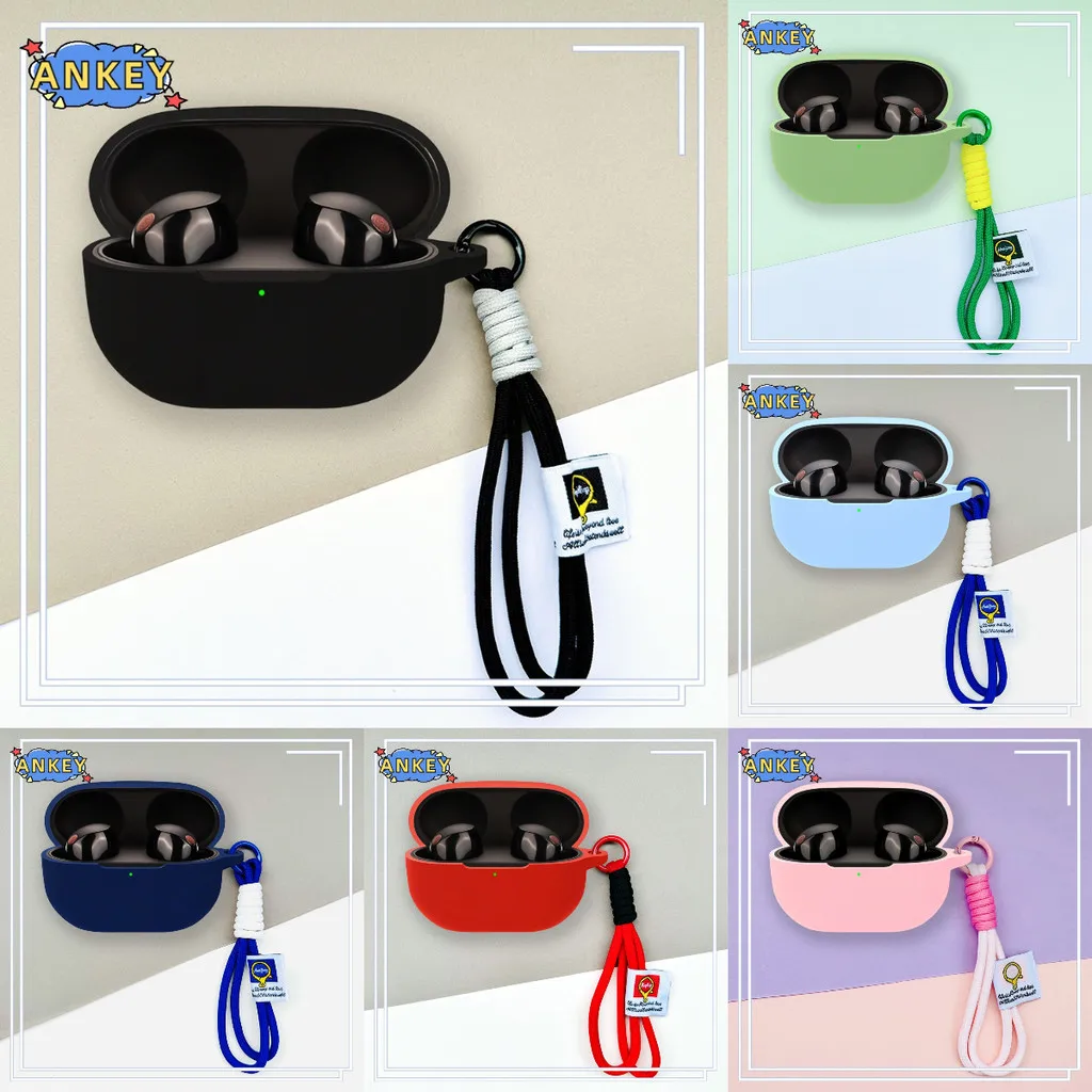 Funda para Sony WF-1000XM5 WF-1000XM4 cordón protector de nailon cubierta suave WF1000XM5 conchas manga accesorios de correa de cuerda de mano