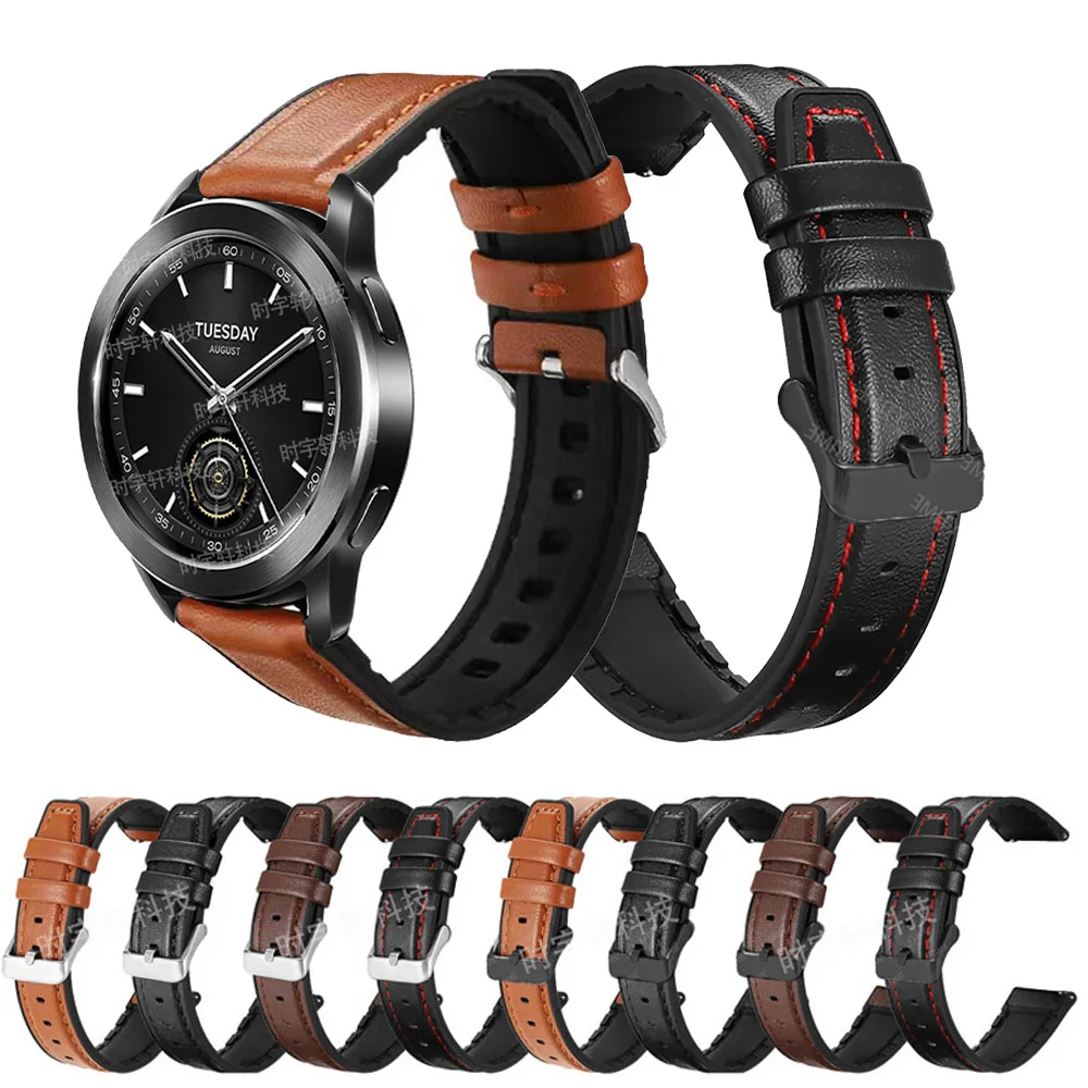 Correa de silicona y cuero para reloj inteligente, pulsera de 22mm para Xiaomi Watch S3, S2, 42mm, 46mm, S1 Pro, Color