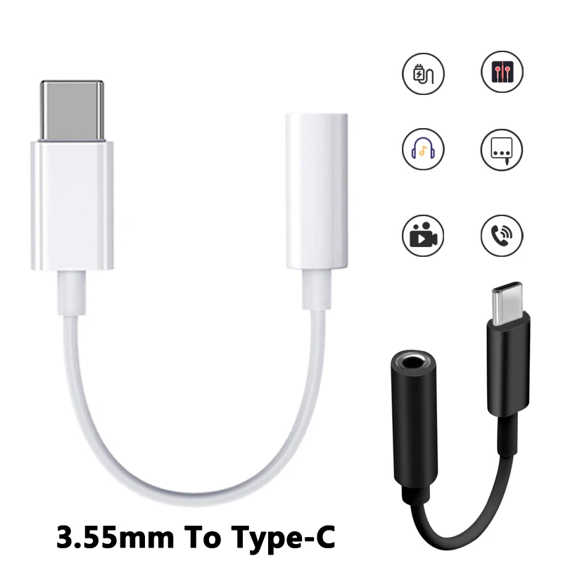Adaptador auxiliar tipo C a 3,5mm Cable de Audio con conector tipo C de 3,5mm para portátiles Huawei Xiaomi 3,5 auriculares con cable adaptador de Audio Cable auxiliar