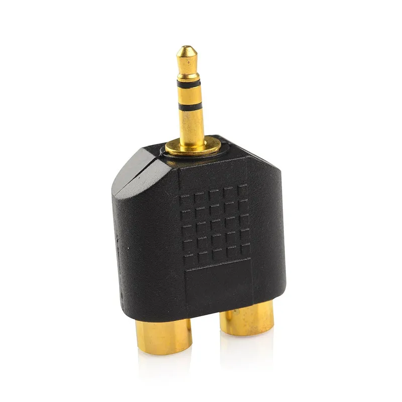 1 Uds. Conector macho de Audio estéreo chapado en oro multiusos de 3,5mm a conector hembra 2 RCA Y adaptador divisor conector Jack 3,5 - imagen 2
