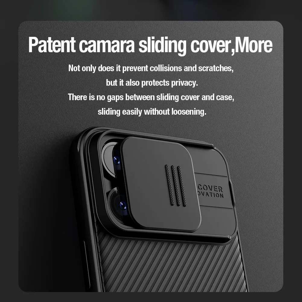Funda de teléfono Nillkin a rayas para iPhone 15 Pro Max / 14 Pro Max / 15 Plus / 15 Premium mejorada a prueba de golpes con cubierta de cámara deslizante - imagen 2