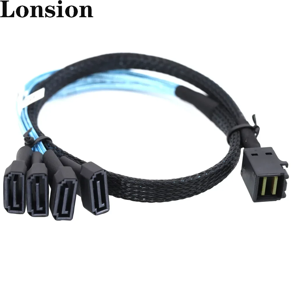 Cable macho Mini SAS HD SFF-8643 a 4 SATA de 7 pines eficiente para transferencia de datos - imagen 5