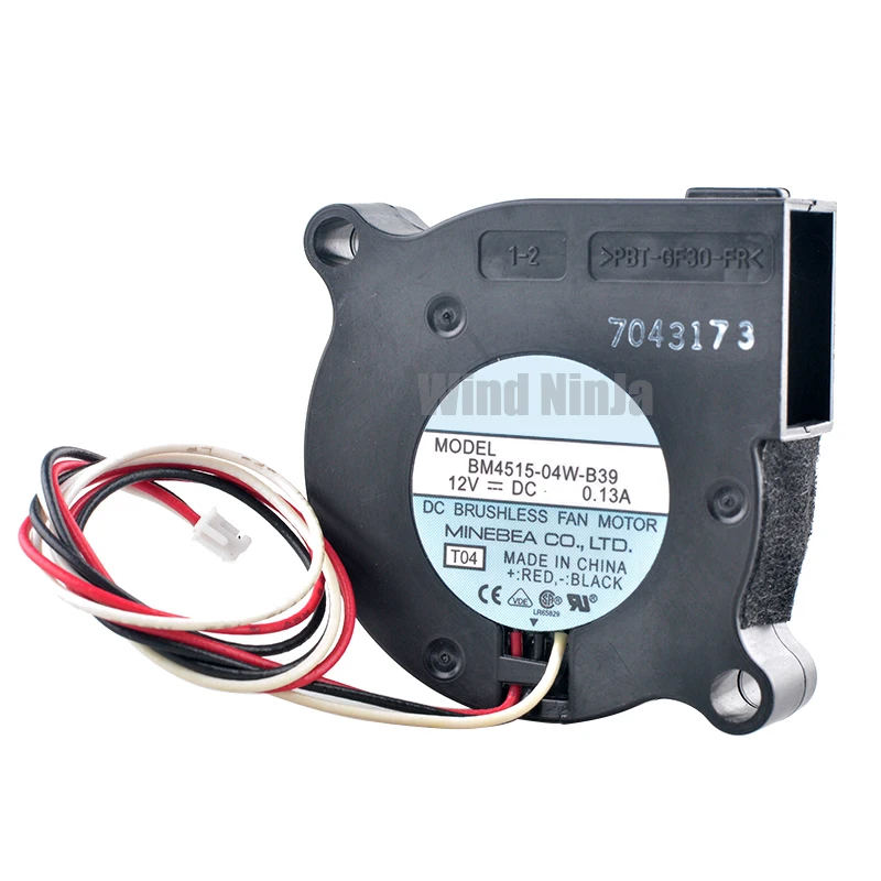 BM4515-04W-B39 Ventilador de 45 mm 4,5 cm 45x45x15 mm DC12V 0.13A Ventilador de enfriamiento centrífugo de 3 pines para proyectores - imagen 2