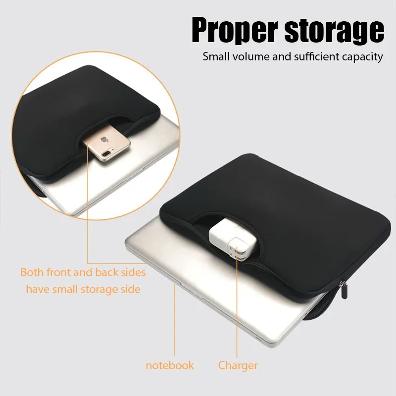 Funda blanda con asa para ordenador portátil, bolsa de 11-15,6 pulgadas para Macbook Air Pro, Huawei, HP y Dell - imagen 4