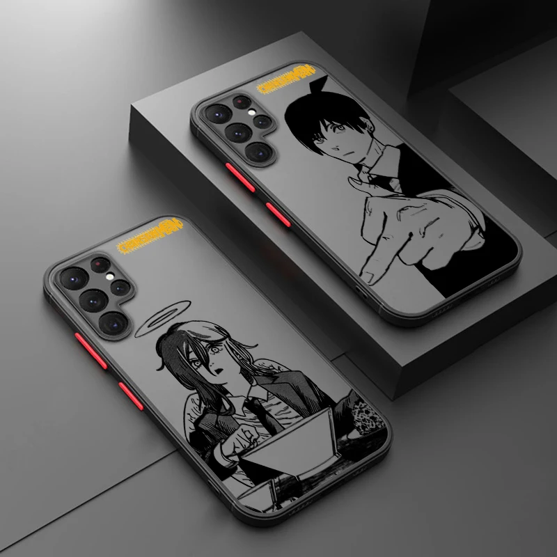 Funda translúcida esmerilada para teléfono Samsung, motosierra Man Line, A72, A54, A53, A52S, A34, A32, A33, A24, A23, A22S, A02 Lite