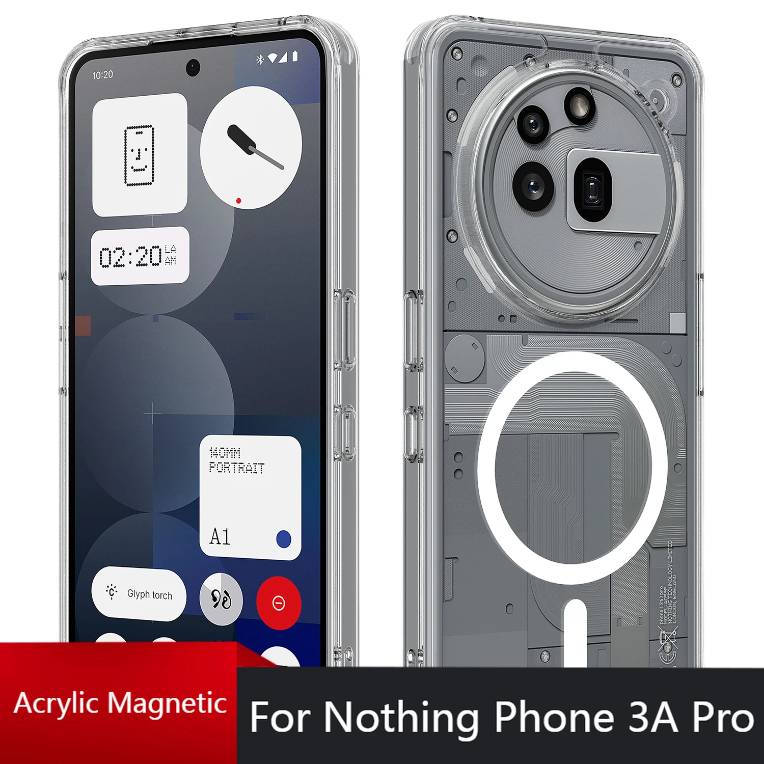 Funda para nada teléfono 3A Pro Magsafe magnético TPU acrílico transparente todo envolvente cubierta a prueba de arañazos para nada teléfono 3 A Pro