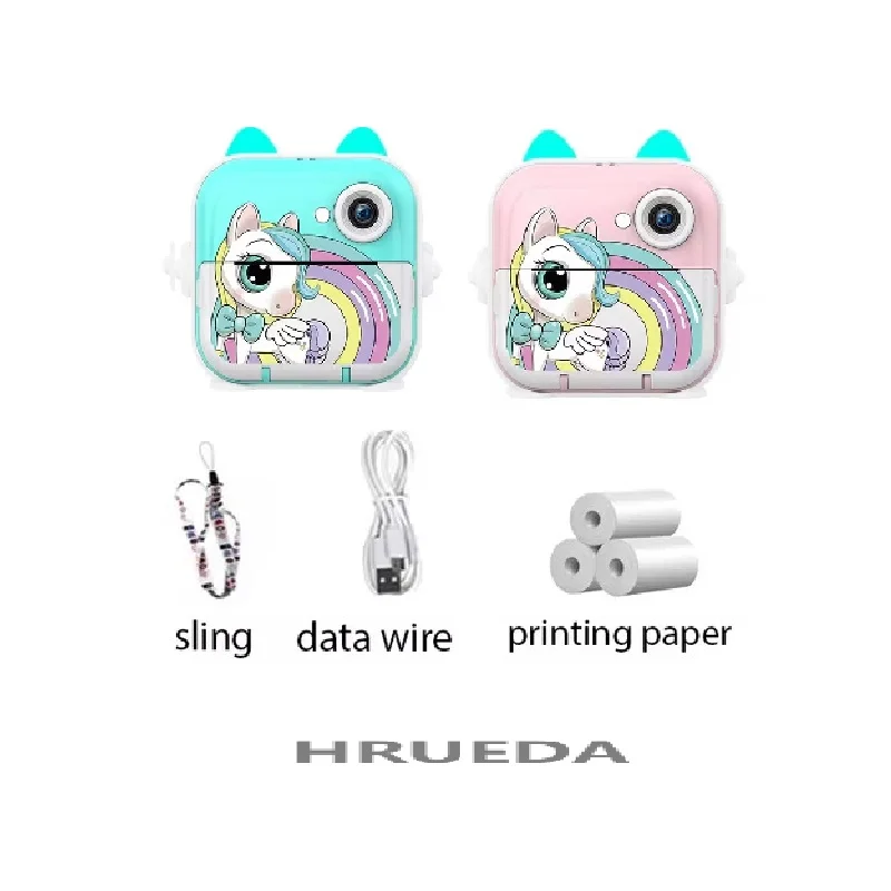 Nueva Mini cámara Digital para niños, pantalla de impresión instantánea, fotografía, vídeo, papel térmico, Bluetooth, HD, salida de puerta, regalos de cumpleaños para niños