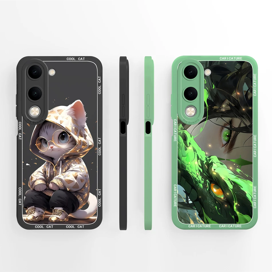 Para Vivo Y04 Y03 Y03T funda de teléfono Color degradado cubierta a prueba de golpes para Vivo Y 04 Y 03 carcasa protectora de cámara de silicona líquida suave - imagen 5