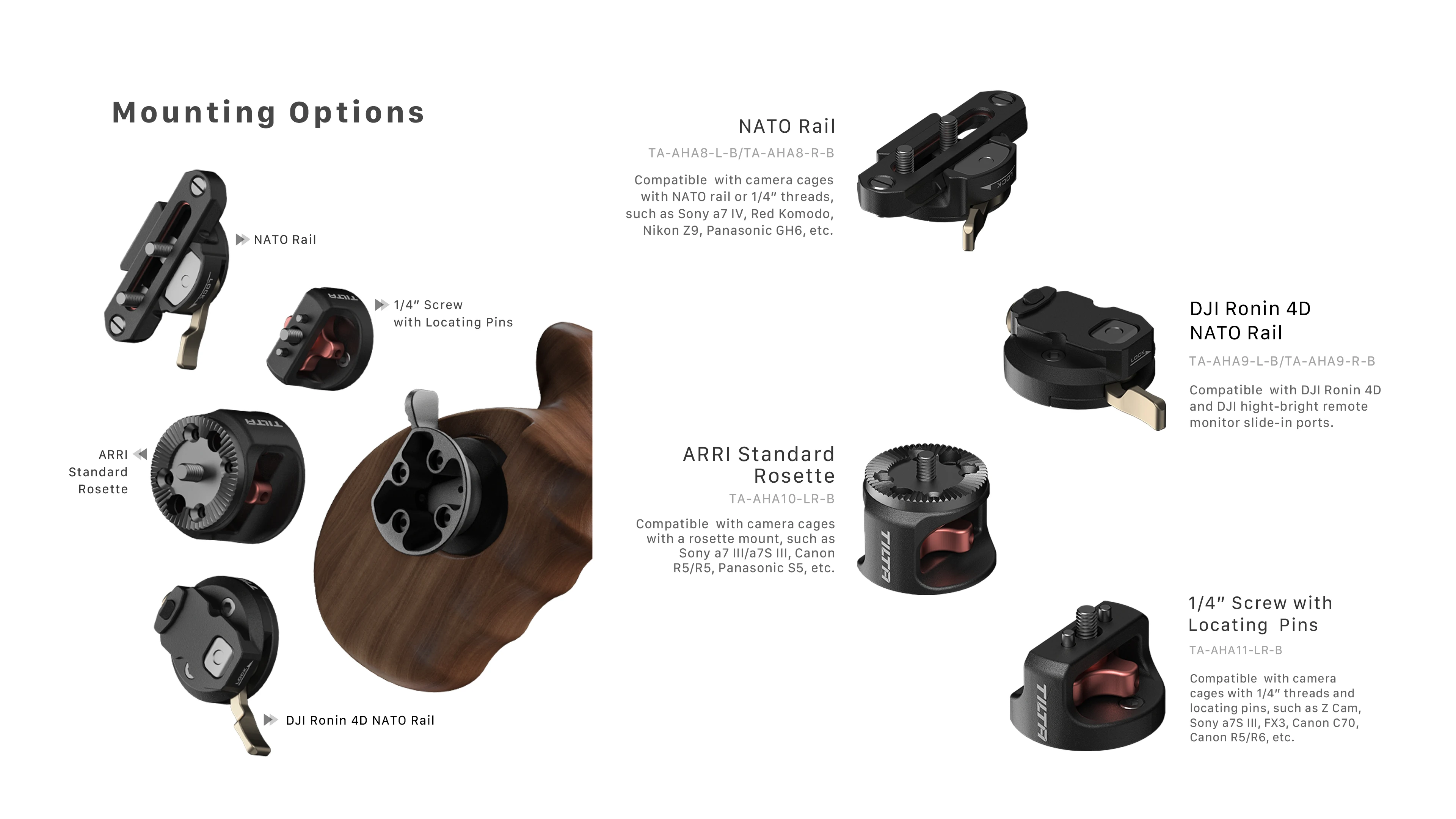 TILTA nuevo tipo accesorio de manija lateral avanzada NATO Slide extensión NATO adaptador de bielas ARRI TA-AHA2 TA-AHA3 TA-AHA4 - imagen 3