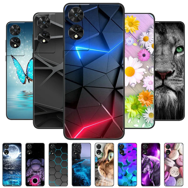 Funda trasera de silicona TPU para teléfono, carcasa protectora de color negro suave para TCL 50, 5G, 2024