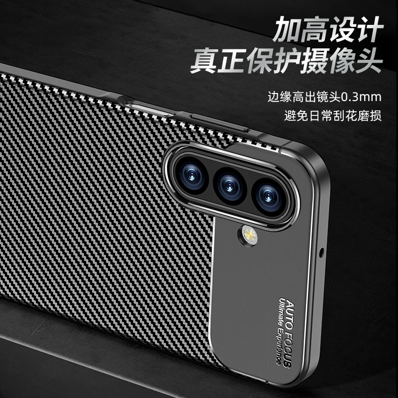 Funda lujosa con textura de fibra de carbono para Samsung Galaxy A17, funda de silicona para Samsung A17, funda protectora de goma TPU a prueba de golpes para Galaxy A17 - imagen 5