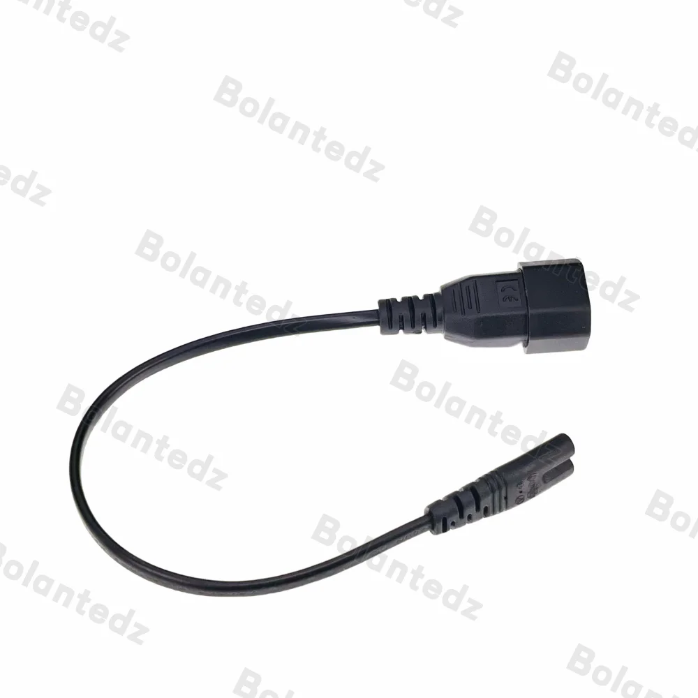 IEC 320 C14 enchufe macho de 3 pines a figura 8 C7 Cable adaptador de corriente hembra de 2 pines Cable intercambiador IEC C13 a C8 0,3 m/1m/2m 2.5A - imagen 4