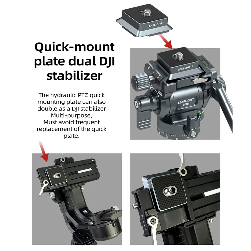 Cabezal de bola de vídeo fluido con mango: amortiguación hidráulica, base panorámica doble, liberación rápida para cámaras de cine y plataformas sin espejo - imagen 4