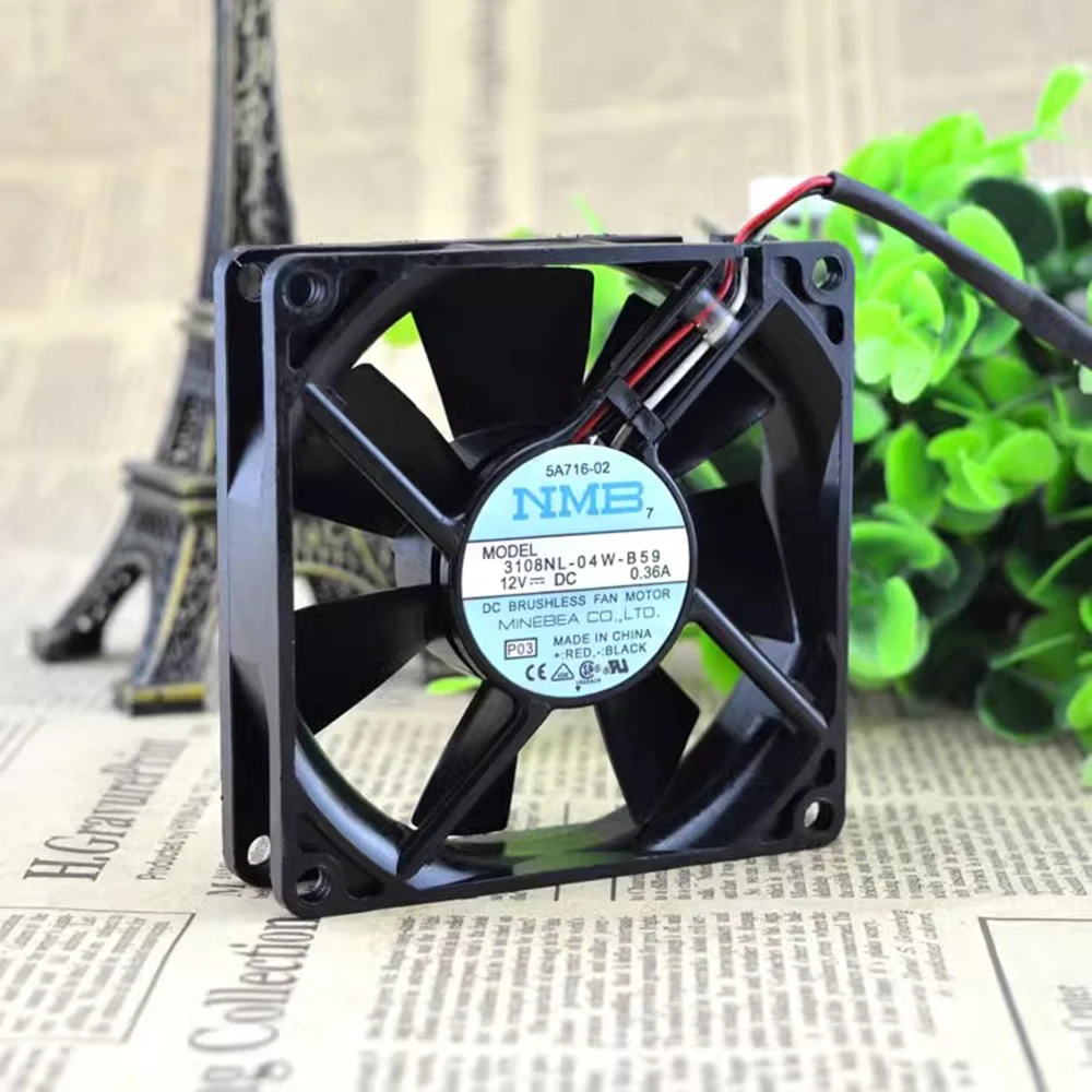 3108NL-04W-B59 8020 80mm 0.36A ventilador de refrigeración capacidad de viento de doble bola para NMB 80*80*20mm