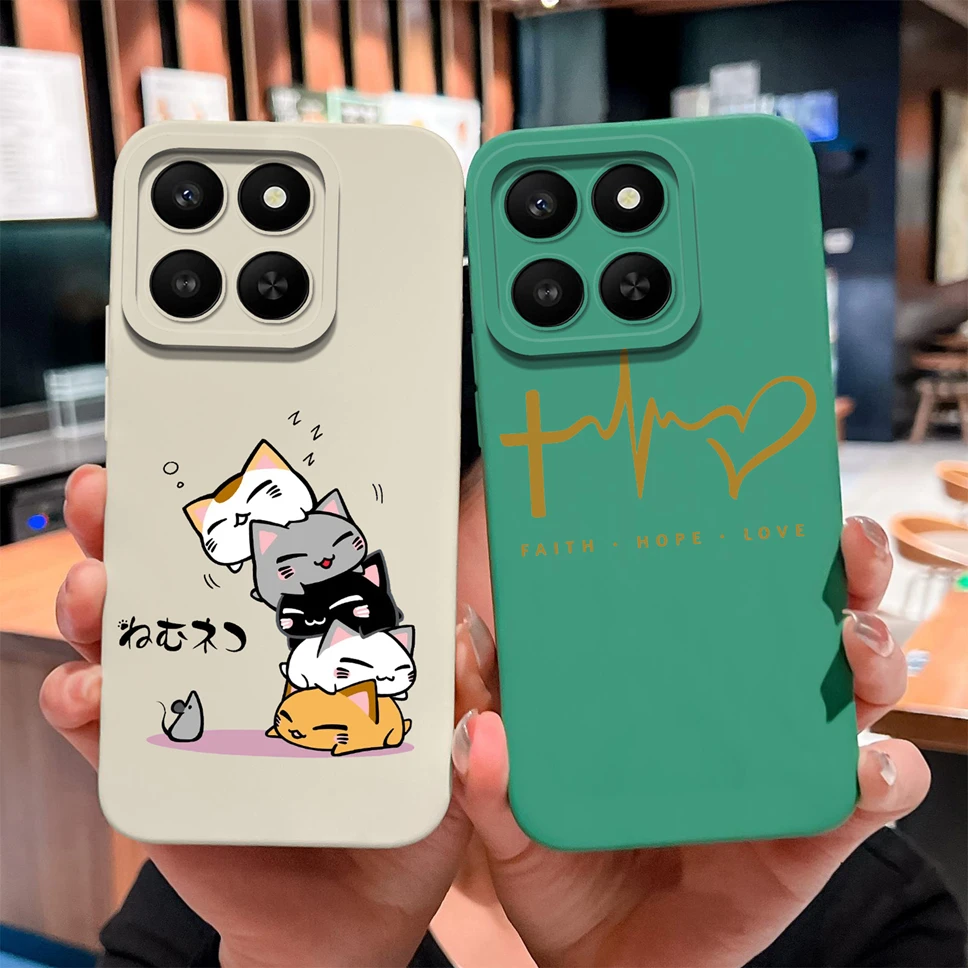 Para Honor X7d X9d X70 5G funda de teléfono flores de moda silicona líquida suave carcasa a prueba de golpes de alta calidad para Honor X 7D contraportada