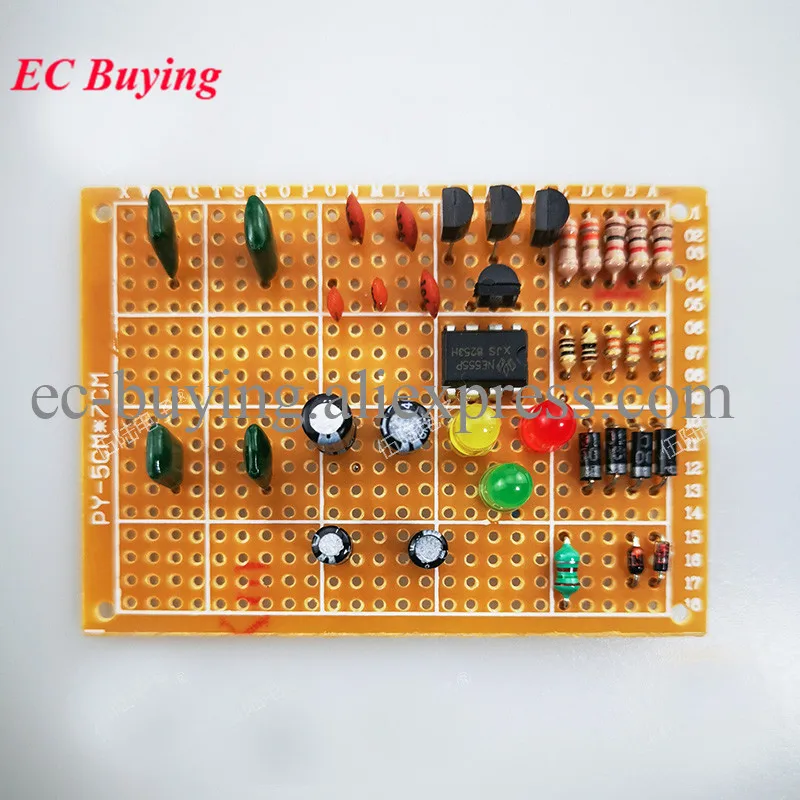Kit de placa de circuito de experimento de identificación, componente de soldadura, práctica de soldadura, conjunto de entrenamiento de circuito electrónico, Kit DIY - imagen 2