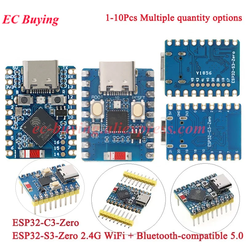 1-10 Uds ESP32-S3-Zero ESP32-C3-Zero ESP32S3 ESP32C3 Mini módulo de placa de desarrollo 2,4 Ghz WiFi Wi-Fi Bluetooth compatible Ble 5,0