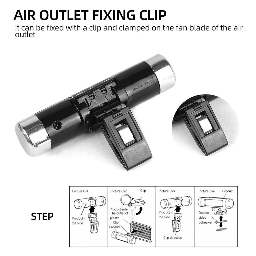 Reloj Digital LCD portátil 2 en 1 para coche, pantalla de temperatura, reloj electrónico, termómetro, retroiluminación azul automotriz para coche con Clip - imagen 4