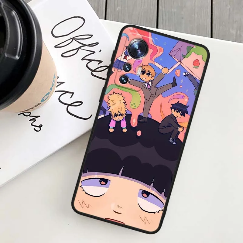 Funda de Anime Mob Psycho 100 para Xiaomi Mi 17 15 14 14T 13 12 11 13T 12T 11T 12X Lite Ultra Pro Max 5G funda de teléfono negra - imagen 4