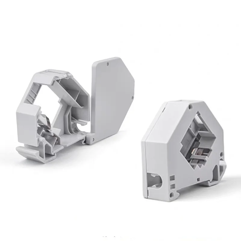 Carcasa de montaje en carril Din, soporte de conector Keystone RJ45 para módulo, campo de etiquetado, resorte de tierra, caja de ordenador portátil IP20 a prueba de polvo