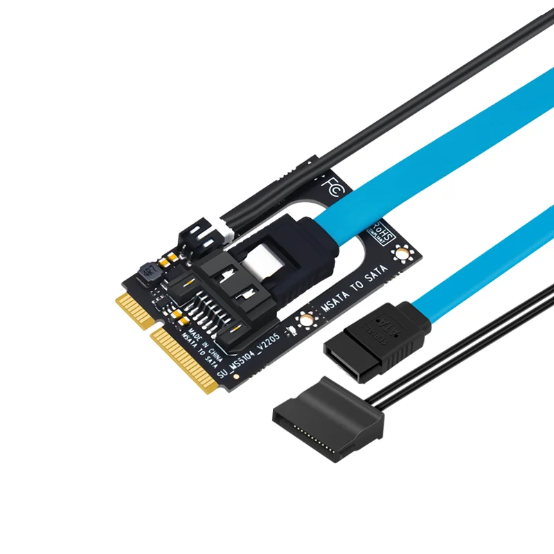 Adaptador de placa elevadora mSATA a SATA con extensión SATA3.0 de 7 pines, Cable de fuente de alimentación de 5V, convertidor Mini SATA a SATA para SSD HDD de 2,5" - imagen 3