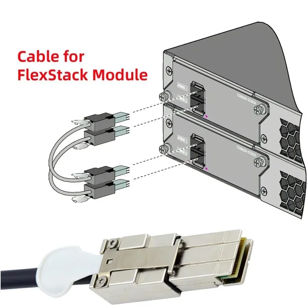 Cable confiable SAS HD 32P 2960 para interruptores de apilamiento de servidor Cisco CAB-STACK-E FlexStack - 1m/2m/3m - imagen 5