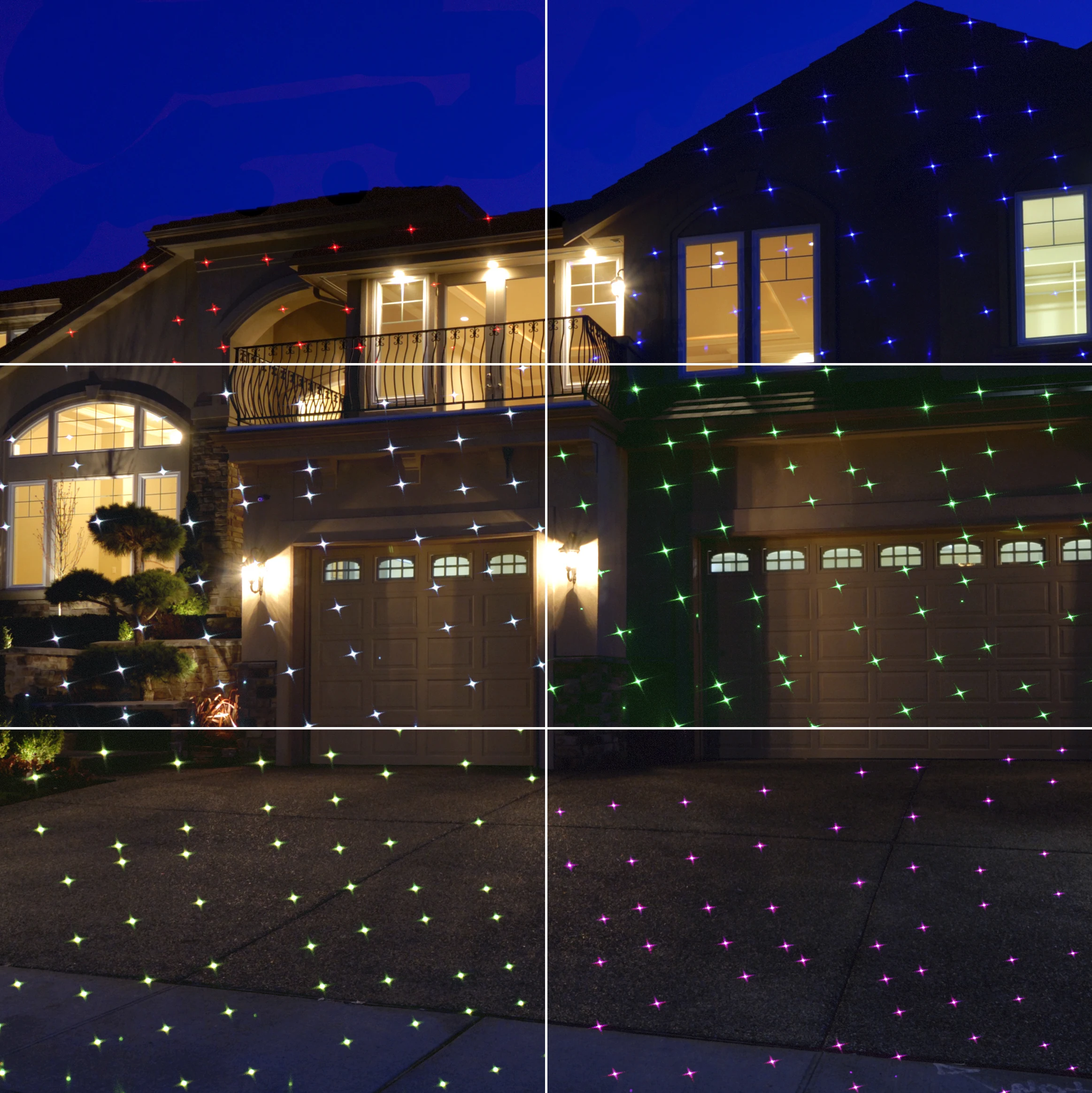 ALIEN-proyector láser de estrella blanca de Navidad para exteriores, 7 colores de movimiento de luces estáticas, luces impermeables para vacaciones, árbol de Navidad, jardín, luz de Ducha - imagen 5