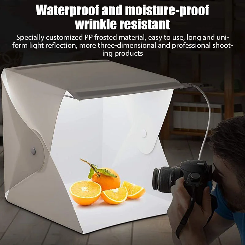 Mini caja de luz portátil plegable con 2 paneles LED, iluminación para fotografía, tienda de campaña para estudio, Kit con fondos de 6 colores, tamaño 24*23*22cm - imagen 5
