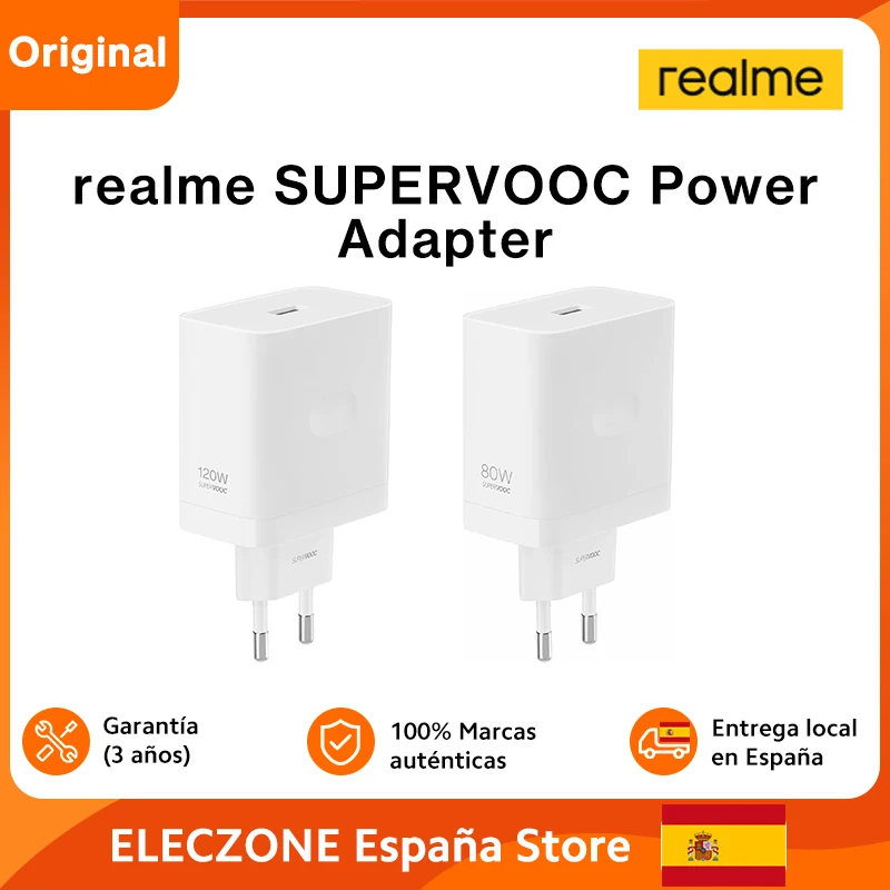 Original realme SUPERVOOC Power Adapter EU Charger para realme GT 7 realme GT7 Pro realme 14 Pro Plus realme Buds Air 7 Pro - imagen 2