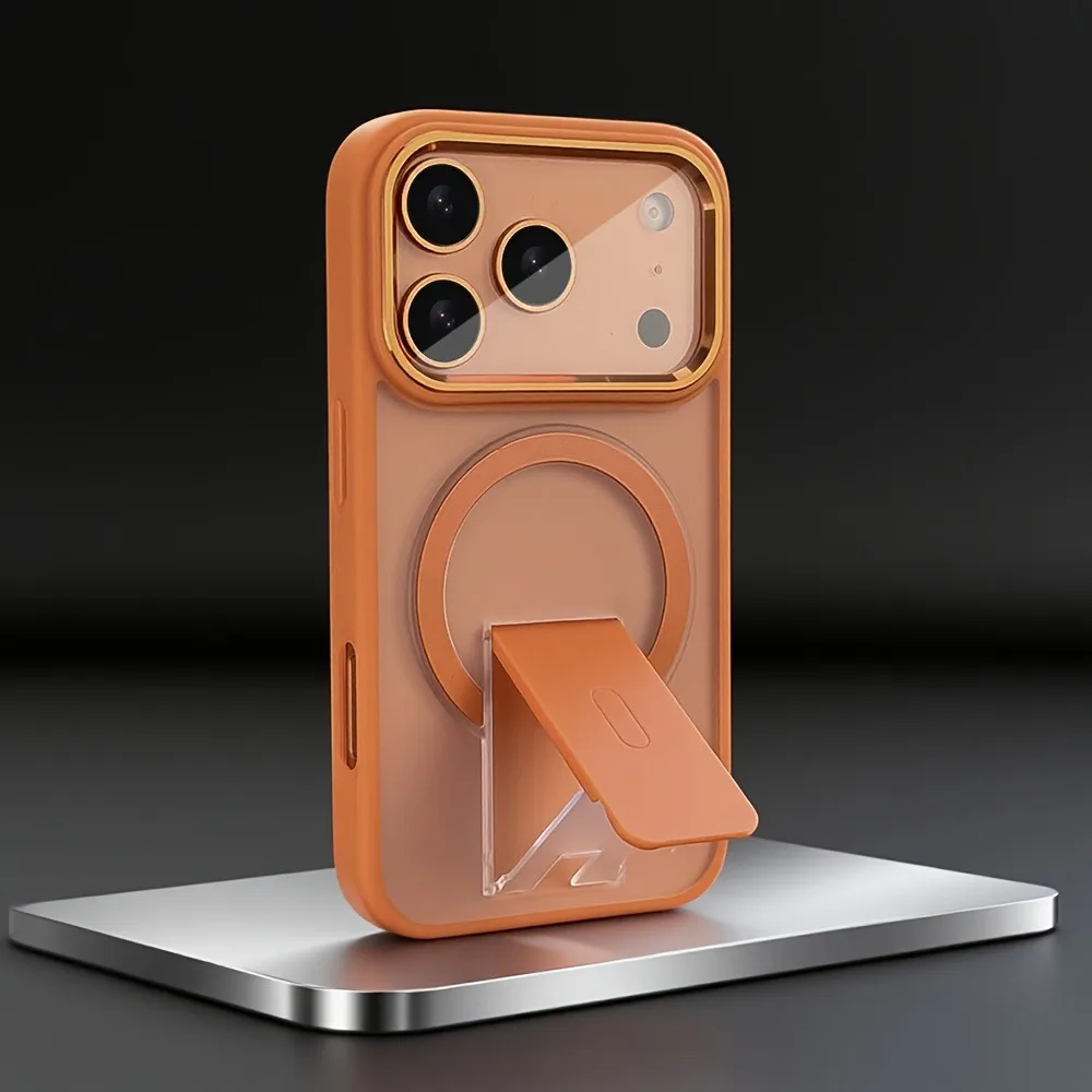 Funda de teléfono magnética con soporte plegable Luxuru para iPhone 17 16 12 13 15 14 Pro Max Plus 17Pro 17Air para fundas de carga inalámbrica Magsafe, funda para iphone 17 16 pro max - imagen 3