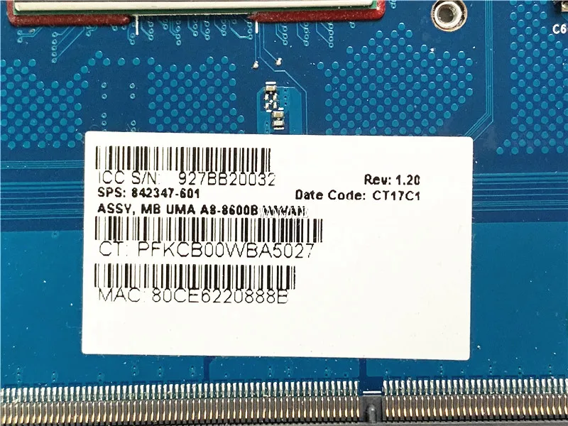 Placa base para HP ProBook 645, 655, G2, A8-8600B, 842347-001, 842347-501, 842347-601, 6050A2723801-MB-A02, 100%, completamente probada - imagen 3