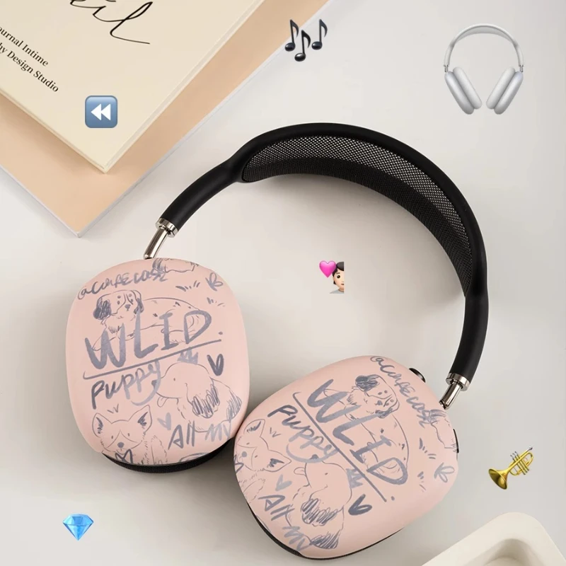 Funda protectora de auriculares con animales bonitos para AirPods Max, funda para auriculares con ilustración de dibujos animados para Airpods Max, accesorios para auriculares - imagen 4