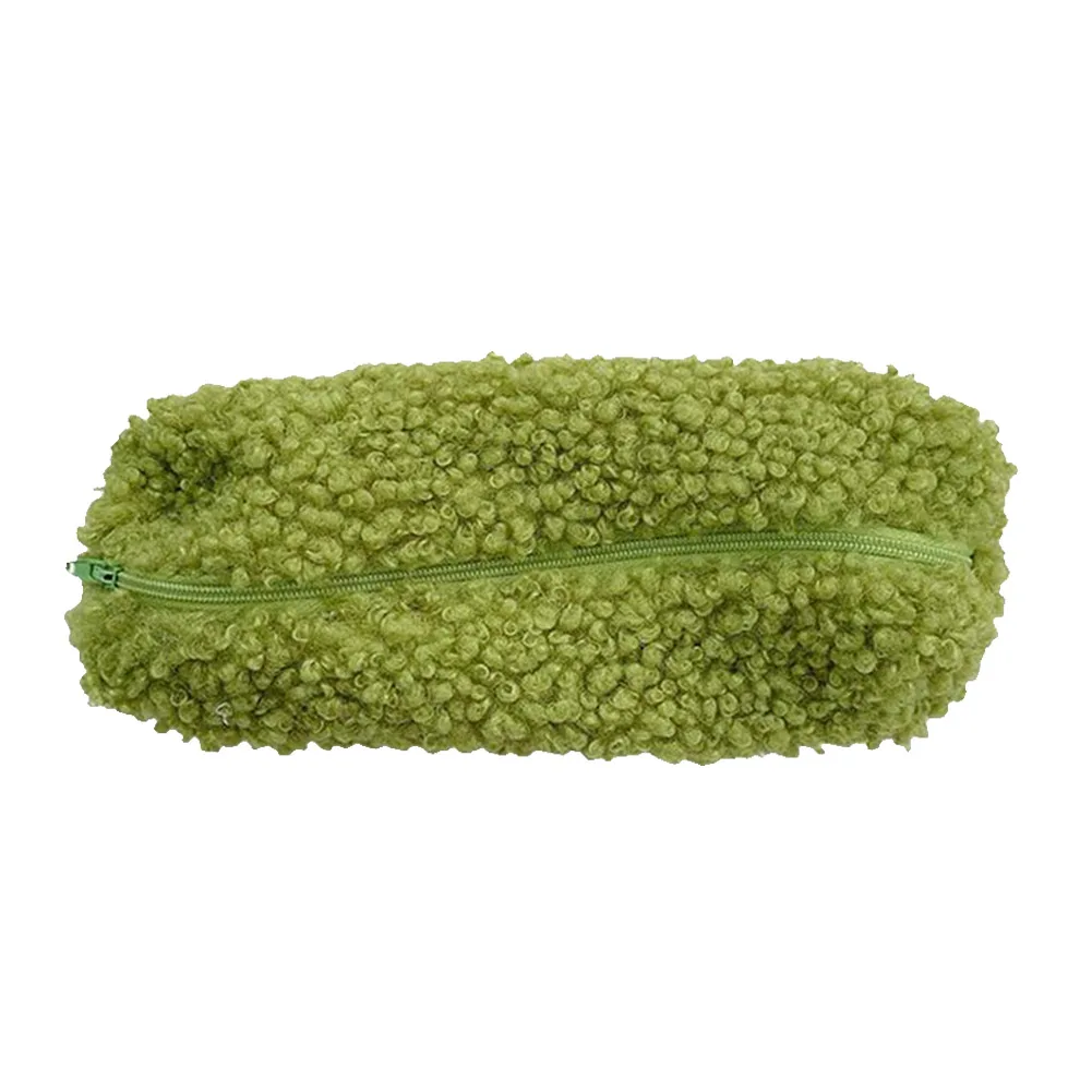 Estuche de felpa esponjoso para bolígrafos con cremallera, estuche para lápices de gran capacidad, bonito estuche para lápices para niñas, niños, adultos, estudiantes, oficiales - imagen 3