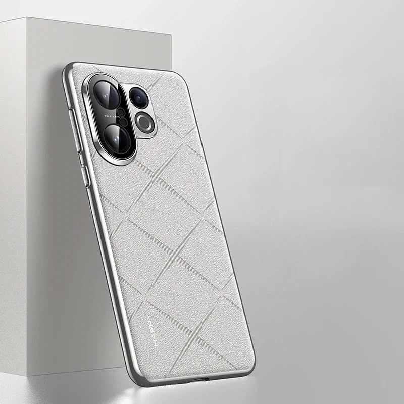 Para VIVO X200 FE funda de marco chapado de cuero de lujo para VIVO S30 Pro Mini S 30 5G X200FE lente de cámara protege parachoques a prueba de golpes