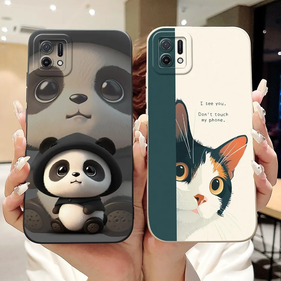 Para Oppo A16k Funda CPH2349 pato de dibujos animados gato encantador Funda de silicona suave a prueba de golpes Funda de teléfono para OPPOA16K OPPOA16e A 16K parachoques - imagen 5