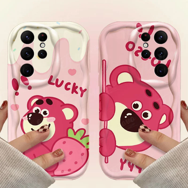 Disney funda de silicona para Samsung Galaxy, carcasa de oso de fresa, 3D Wave, A12, A22, A32, A52, A52S, A72, A11, A21S, A31, A51, A71, A20, A30, A50 - imagen 2