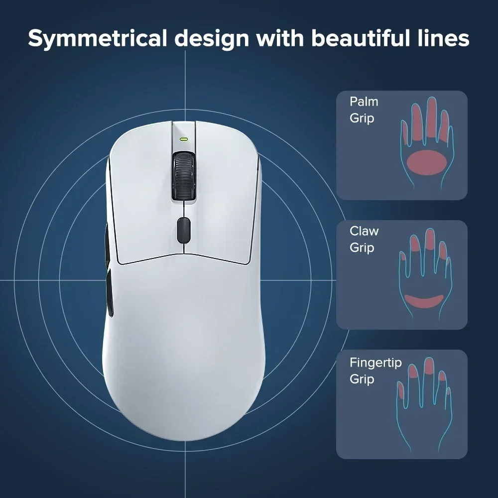 Kysona M617 8khz inalámbrico Bluetooth ratón para juegos ligero PAW3395 26000DPI ratón para juegos por cable recargable de baja latencia - imagen 4