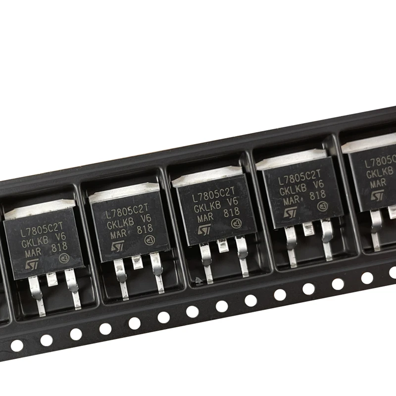 (10 piezas) L7805CD2T-TR L7805C2T L7805 TO-263 5V 1.2A regulador de voltaje positivo de tres etapas