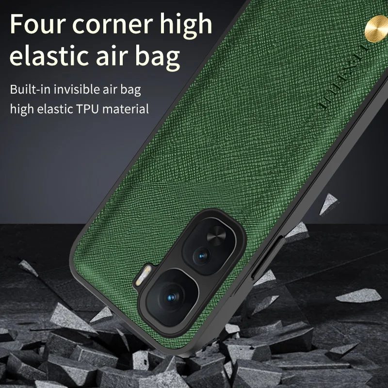 Funda para VIVO IQOO NEO10 Pro, cubierta protectora de lente magnética de cuero con patrón de grano cruzado para IQOO NEO 10 Pro Neo10 Pro - imagen 3